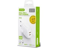 D-Fruit įkroviklis 30W 2xUSB-C + USB-C laidas DF100 1m