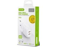 D-Fruit įkroviklis 30W 2xUSB-C + USB-C laidas DF100 1m