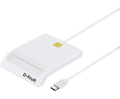 Kilimėlis D-Fruit ID card reader USB-C DF175, baltas