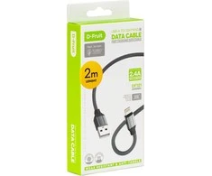„Lightning“ Laidas - D-Fruit DF121 USB-A–„Lightning“ Laidas 2 m Pilkas