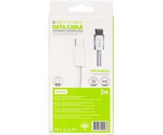 D-Fruit kabelis USB-C – USB-C 2m, baltas (DF119)