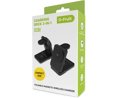 D-Fruit wireless charging station 3in1 DF182, juodas