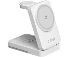 D-Fruit wireless charging station 3in1 DF183, baltas