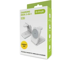D-Fruit wireless charging station 3in1 DF183, baltas