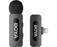 Mikrofonas BOYA BY-V1 V2.0 belaidis 2.4GHz - juoda