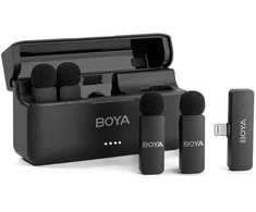 BOYA belaidis mikrofonas BY-V4 2.4GHz su 4 siųstuvais ir 1 imtuvu (Lightning) Juodas EU