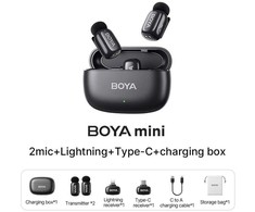 „Boya“ belaidis mikrofonas „mini-12 Lightning“/USB-C, juodas | „Boya“