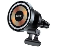 Belaidis automobilinis telefono įkroviklis 15W MagSafe Tech-Protect mm15W-V5 juodos spalvos