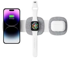 Tech-Protect belaidis įkroviklis A32 3in1 Magnetic MagSafe QI15W, pilkas