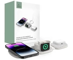 Belaidis magnetinis įkroviklis MagSafe 15W 3in1 iPhone + Apple Watch + AirPods Tech-Protect QI15W-A32 pilkos spalvos