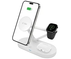 Tech-Protect QI15W-A41 3in1 belaidis įkroviklis su MagSafe for Apple Devices – baltos spalvos