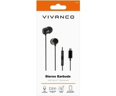 Įstatomos į ausis (In-ear tipo) ausinės Vivanco Stereo USB-C, juoda (61752)