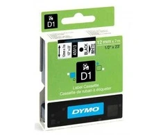Dymo reljefinė juosta D1 12mm 7m, juoda/balta