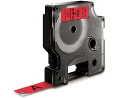 Dymo label tape D1 12mmx7m, juodas/red