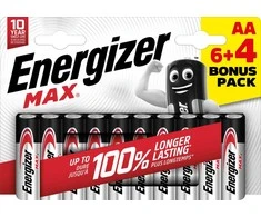 Energizer battery Max Alkaline AA CHP10 6+4