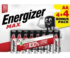 Energizer battery Max Alkaline AA CHP8 4+4