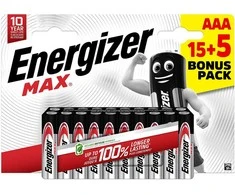 Energizer battery Max Alkaline AAA CHP20 15+5