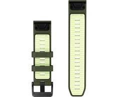 Garmin QuickFit 22 Watch Bands, Olive Drab/Citron Silicone