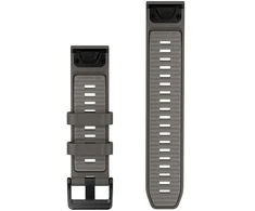 Garmin QuickFit 22 Watch Bands, Pebble Pilkas/Sidabrinis Pilkas Silicone