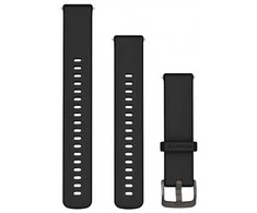 Garmin Quick Release Bands (18 mm), Juodas silicone, Slate hardware