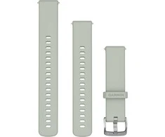 Greitai atsegamas Quick Release Garmin laikrodžio dirželis, 18 mm, Šalavijų pilkos spalvos su sidabrinės saplvos sagtimi