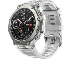 Išmanusis laikrodis Amazfit T-Rex 3, Nerudijančio plieno korpusas su pilkos spalvos silikoniniu dirželiu