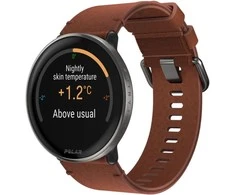 Išmanusis laikrodis Polar Ignite 3 Titanium, S-L dydžio, Juodos spalvos korpusas su rudos spalvos odiniu dirželiu (komplektacijoje papildomai juodos spalvos silikoninis dirželis)
