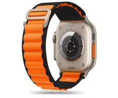 Išmaniojo laikrodžio Apple 4/5/6/7/8/SE/ULTRA dirželis, Juodos/Oranžinės spalvos, 42/44/45/49mm