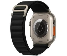 Išmaniojo laikrodžio Apple 4/5/6/7/8/SE/Ultra nailoninis dirželis, Juodos spalvos, 42/44/45/49mm