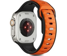 Tech-Protect watch strap IconBand Line Apple Watch 44/45/46/49mm, juodas/oranžinis