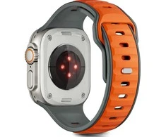 Tech-Protect watch strap IconBand Line Apple Watch 44/45/46/49mm, pilkas/oranžinis