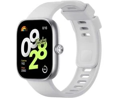 Išmanusis laikrodis Redmi Watch 4,  Sidabrinės spalvos apvadas su pilkos spalvos silikoniniu dirželiu