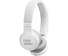 Belaidės ausinės JBL Live 400BT, Baltos