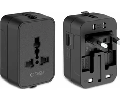 „Tech-Protect“ kelioninis adapteris TA300 ES/JK/JAV/AU, juodas