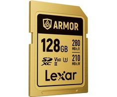 Atminties kortelė Lexar 128GB SDXC ARMOR Gold UHS-II U3, nerūdijančio plieno, IP68 (280/210 MB/s)