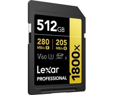 Atminties kortelė LEXAR PRO 1800X SDXC U3 (V60) UHS-II R270/W180 512GB