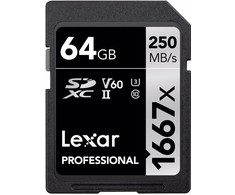 Atminties kortelė Lexar memory card SDXC 64GB Professional 1667x U3 V60 250MB/s