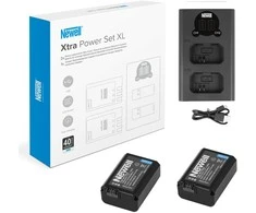 Dviejų kanalų įkroviklio rinkinys ir dvi NP-FW50 baterijos Newell DL-USB-C, skirtos Sony