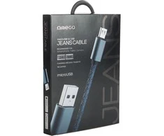 Kabelis OMEGA 44200 microUSB 1m 2A Džinsai