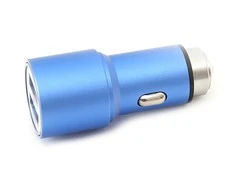 Omega automobilinis įkroviklis 2xUSB 2100mA metalinis, mėlynas (43343)