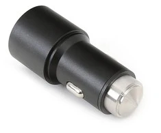 Omega automobilinis įkroviklis 2xUSB 2100mA metalinis, juodas (43342)