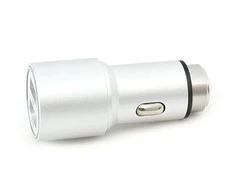 Omega automobilinis įkroviklis 2xUSB 2100mA Metalas, sidabras (43344)