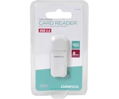 Kortelių skaitytuvas Omega (Micro SD/HC USB 3.0) baltas
