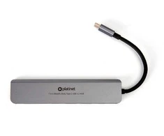 Platinet 7in1 USB-C šakotuvas (PMH9997B) (1xHDMI 4K; 1xUSB-C; 2xUSB 3.2; SD MicroSD)