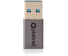 Adapteris USB Platinet USB-A - USB-C Sidabrinė (PMMA9050)