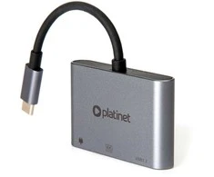 USB-C šakotuvas Platinet 3in1 (PMH9991T) (1xHDMI 4K; 1xUSB-C; 1xUSB 3.2)