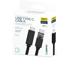 USB kabelis Platinet "USB-C (Type-C) to USB-C (Type-C)" (5A) juodas 1M