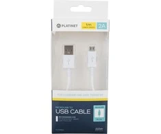 Platinet kabelis microUSB 1m, baltas