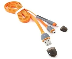 Platinet kabelis USB – microUSB/Lightning 1m, oranžinis (42873)