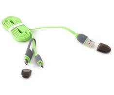 Platinet kabelis USB – microUSB/Lightning 1m, žalias (42872)